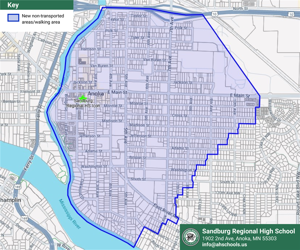 Sandburg Regional High School non transported map  